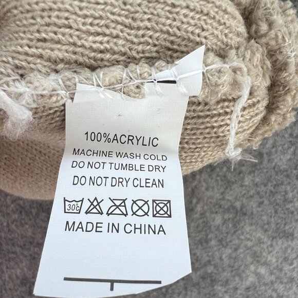 Knit Hat Beanie Set Cuffed Soft Warm Medium Acrylic Winter Cold Weather - Picture 3 of 5